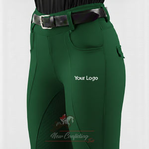 Pantalones de equitación OEM personalizados para mujer, con agarre de silicona en todo el asiento, pantalones ecuestres de cintura alta, Jodhpurs, fabricante mayorista - Product Image 1