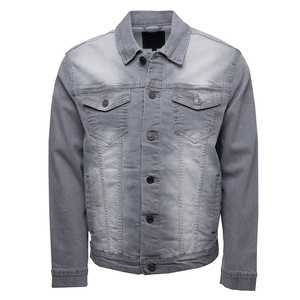 Veste en jean vintage personnalisée pour homme, couleur unie, style décontracté basique, style cowboy, hiver-printemps, respirante, coupe courte, avec logo sur le devant - Product Image 1
