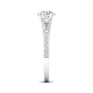 Anillo de Compromiso con Diamante Cultivado en Laboratorio con Corte Brillante, Certificado IGI, con Pavé en el Tallo, Oro 10K/14K/18K, Plata 925/935, Bañado en Rodio - Product Image 4