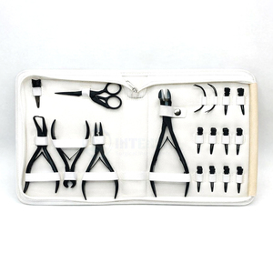 Professional Hair Extension Tools Kit Black Matte Stainless Steel <b>Micro</b> Beads Link Opener & <b>Tape</b> Press Pliers for Stylists - Product Image 6