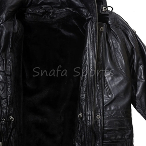 Winter Outdoor Warm Thick Fox Fur <b>Long</b> Shearling <b>Leather</b> <b>Jacket</b> For Men With Custom Made Design Logo In Wholesale - Product Image 6