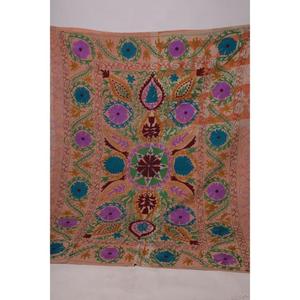 Vintage Kantha Suzani <b>Quilt</b> Handmade Eco-Friendly Cotton Floral Embroidered All-Season Bedspread Boho Indian <b>Throw</b> Blanket - Product Image 1