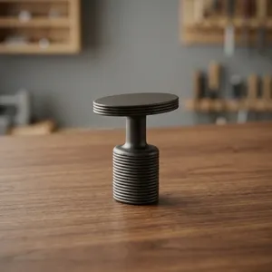 Table d'appoint en bois de style industriel moderne, fabriquée à la main pour le mobilier de salon - Product Image 2