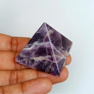 Pyramide de cristal d'améthyste Chevron naturelle, polie à la main, pierre précieuse violette pour la guérison, la méditation, le Reiki, la décoration énergétique des chakras, traditionnelle - Product Image 5