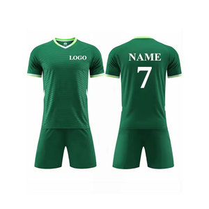 Maillot de football personnalisé sublimé pour homme, à capuche, manches courtes, anti-humidité, 100 % polyester, bleu-vert, uniforme toutes saisons - Product Image 3