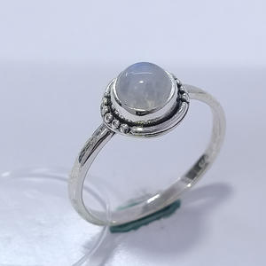 Anillo de plata de ley 925 con piedra lunar, estilo bohemio, hecho a mano, joyería fina, anillo de boda de plata, regalo para ella, OEM - Product Image 3