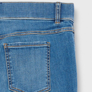 Pantalones de mezclilla acampanados de cintura alta para mujer, estilo urbano, de pierna ancha, holgados, de algodón, para verano - Product Image 6
