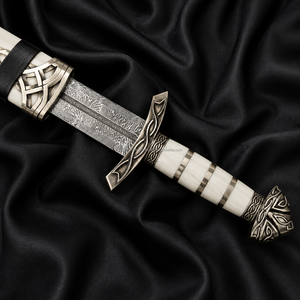 Espada Vikinga de Damasco con Funda, Espada Medieval Hecha a Mano, Espada Nórdica, Regalo para Él - Product Image 3