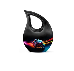 Urna Conmemorativa de Aluminio Negro Grabada en Plata, con Forma de Lágrima, para Cenizas Humanas, Urna Decorativa con Forma de Lágrima - Product Image 3