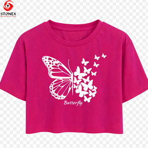 เสื้อครอปท็อปผู้หญิงผ้าฝ้าย 100% เป็นมิตรกับสิ่งแวดล้อม ระบายอากาศได้ดี พร้อมสกรีนโลโก้ตามสั่งและแขนสั้น - Product Image 1