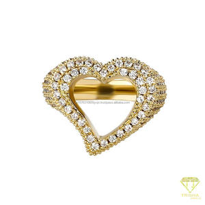 Bague de déclaration cœur ouvert en argent sterling 925 et moissanite de luxe pour les acheteurs de bijoux en gros - Product Image 4