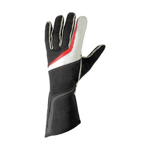 Gants de karting à doigts entiers en PU, antidérapants, avec fermeture auto-agrippante, rouge et noir, unisexes, pour la conduite en extérieur, gants de karting - Product Image 4