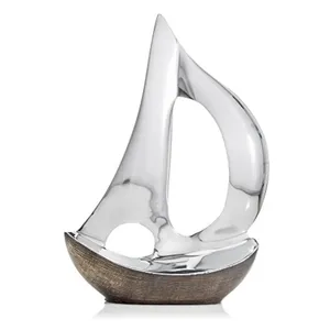 Sculpture verticale abstraite moderne en aluminium, pièce décorative artistique pour table de salon ou exposition d'anniversaire - Product Image 1