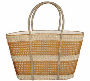 Panier ouvert minimaliste vintage en jonc de mer avec fleurs, pour bandoulière femme, disponible en gros - Product Image 3
