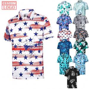 Camisa de Golf Casual para Hombre, Nueva Colección 2024, Jersey Sólido de Alta Calidad, 100% Algodón, Sublimación con Estampado Completo - Product Image 1