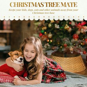 Gonna per Albero di Natale Rustica Fai-da-Te da 27 Pollici, Collare per Albero in Plastica Intrecciata Fatto a Mano per Decorazioni Festive e Domestiche - Product Image 4