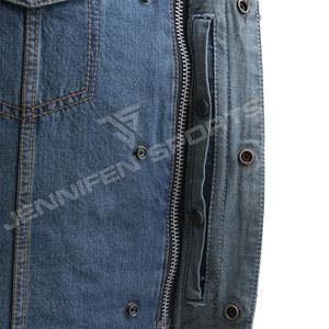 Chaleco de Motociclista 2026 al por Mayor, 100% Tela Vaquera Lavada al Ácido, para Hombre, Negro, Clásico, Vintage, para Club de Motociclistas, Unisex - Product Image 2