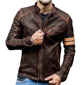 Men Leather <b>Jacket</b> Premium Leather Fashion Coat Soft Comfortable Material Durable Outerwear For Daily Casual Wear Travel Outdoor - Product Image 3