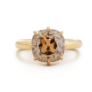 Bague solitaire élégante en or jaune 18 carats avec diamant de laboratoire taille coussin de 4,5 ct, sertie de 8 griffes, bijou de cocktail et bague de fiançailles - Product Image 2