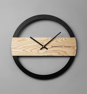 Modern Minimal Gold Frame Wall <b>Clock</b> With Vertical Design And Bold Number Style For Elegant Interior Spaces - Product Image 2