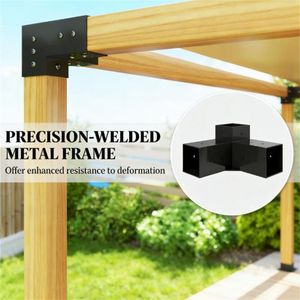 Kit Pergola 8 Pezzi con Accessori per Staffe in Legno Solo per Gazebo e Padiglioni - Product Image 4