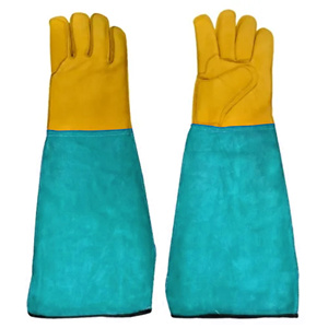 Cowhide Grain & Split Leather Safety Cuff <b>Fire</b> Resistant Tig Welding Gloves CE Certified Thickness Anti-Slip Anti-Cut - Product Image 5
