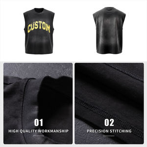 Débardeur tricoté personnalisé pour homme, grande taille, coupe ample, en coton/fibre de bambou, 240 g/m², respirant, séchage rapide, style streetwear, DTG - Product Image 5