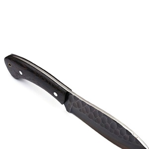 Cuchillo de caza y desollado de acero inoxidable de primera calidad con punta fija, mango de madera negra texturizada, hoja personalizable OEM - Product Image 2