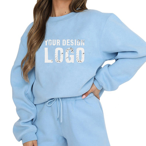 Sudadera de cuello redondo para mujer, de todos los colores, corte holgado, forro polar, con logo personalizado, estilo casual urbano, venta al por mayor B2B - Product Image 5