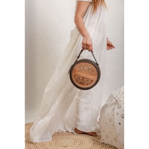 LW Vintage Brown Leather Handbag Women Handmade Real Goat Leather Single Strap Embroidery <b>Sling</b> <b>Bag</b> Bohemian Portable Dress <b>Bag</b> - Product Image 4