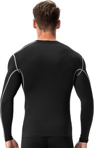 Men's Slim Fit Compression Long Sleeve Performance Shirt Premium Quick Dry Eco-Friendly Spandex/Polyester Base <b>Layer</b> <b>Top</b> - Product Image 6