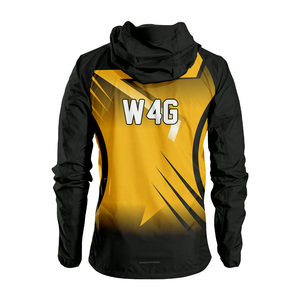 Premium Sublimated Hooded Nylon Coated Zip Up Windbreaker <b>Jacket</b> Recycled Polyester Outdoor Running Sports Wear - Product Image 3