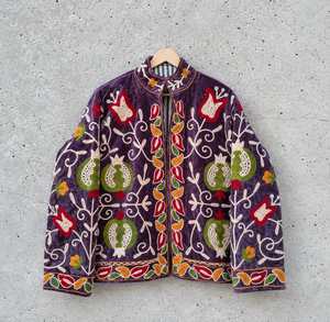 <b>Women</b>’s <b>Velvet</b> Suzani Embroidered <b>Jacket</b>, Floral Boho Ethnic Winter Coat, Handmade Multicolor <b>Jacket</b> - Product Image 2