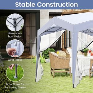 Tenda a baldacchino pop-up con borsa a 4 ruote e pareti laterali in rete - Product Image 6