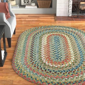 Alfombra Ovalada de Yute Trenzado, Multicolor a Rayas, Estilo Rústico, con Base Antideslizante de Goma, para Sala de Estar, Decoración del Hogar - Product Image 2