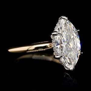 Anillo Solitario con Diamante Cultivado en Laboratorio VVS DIAM VVSLR 1162 de 3.00 CT, Corte Marquesa, Engaste de Seis Garras, Platino 950, Certificado IGI - Product Image 4