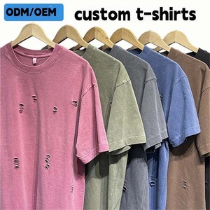 เสื้อยืดผู้ชายไซส์ใหญ่ สีน้ำเงินฟอก ผ้าฝ้าย แขนสั้น คอกลม ทรงลำลอง ผ้าเจอร์ซีย์ สีพื้น ดีไซน์ถัก - Product Image 4