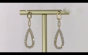 Luxury Women's 925 Silver Teardrop Crystal Drop <b>Earrings</b> Prong Setting Wedding Jewelry - Product Image 2