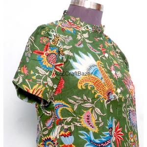 Robes décontractées pour femmes, 100% coton, tricotées à la main, été, printemps, bureau, mini, manches longues, col rond, imprimé floral, modernes, amples - Product Image 5