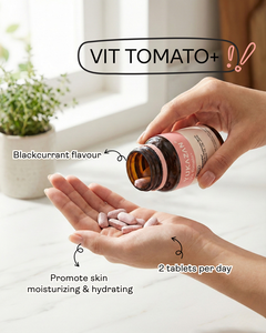 Yukazan Vit Tomato+ Tablet 30s Vitamin <b>C</b> Skincare Chewable for Adults All Skin Types Japan Whitening Oral Sunblock Brand - Product Image 5