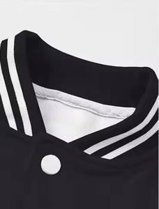 Blousons de baseball unisexes en molleton bouclette de coton et polyester, personnalisables avec logo, pour adultes, col montant, vente en gros - Product Image 3