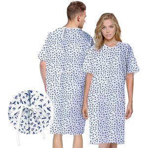 Confezione di abiti per pazienti riutilizzabili in cotone 100% da 60 abiti da ospedale Unisex bianchi medi legano abiti da allattamento traspiranti uniformi da ospedale - Product Image 1