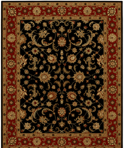 Tapis de zone traditionnel noir persan uni en polyester à poils ras, fabriqué à la machine, de haute qualité, lavable, couleur et taille personnalisables, antidérapant - Product Image 1