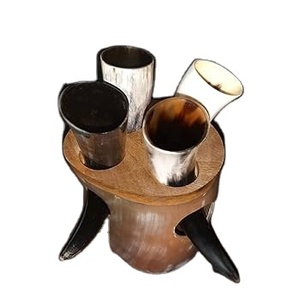 Cuerno para beber cerveza de aguamiel de cerveza vikinga genuina Cuerno de búfalo pulido Moldura de latón Artesanía de animales náuticos Artesanías naturales - Product Image 2