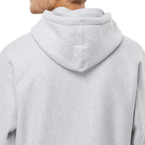 Sweat-shirt à capuche épais pour homme en molleton de coton premium, couleur gris chiné, avec logo personnalisé, OEM ODM, décontracté - Product Image 5