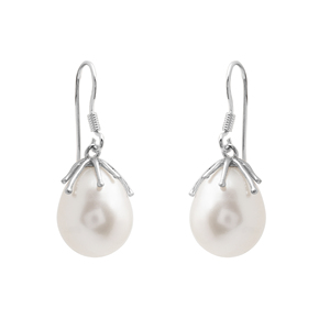 Pendientes de Plata de Ley S925 con Perlas de Agua Dulce, Corte Ovalado Clásico, Engaste de Garra, Joyería Fina para Uso Diario de Mujer - Product Image 2