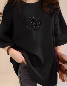 Hardhoodi Interation Plus Size Women's <b>Patchwork</b> Anti-Wrinkle O-Neck Cotton Pullover Short Sleeve Summer - Product Image 6