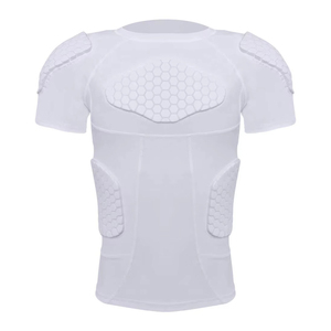 Haut de compression rembourré à manches longues en coton uni de qualité supérieure, idéal pour l'entraînement sportif - Product Image 1