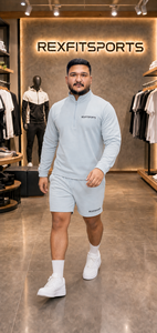 REXFIT SPORTS 2026 Conjunto Deportivo Personalizado Unisex con Sudadera de Cierre de Cremallera y Pantalones Cortos, Ropa Deportiva Ligera de Alto Rendimiento para Gimnasio y Running - Product Image 2