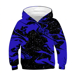 Sweat-shirt à capuche pour homme de haute qualité, personnalisé OEM, imprimé galaxie, coupe classique, tricoté, décontracté, pour l'automne, respirant, en polyester - Product Image 5